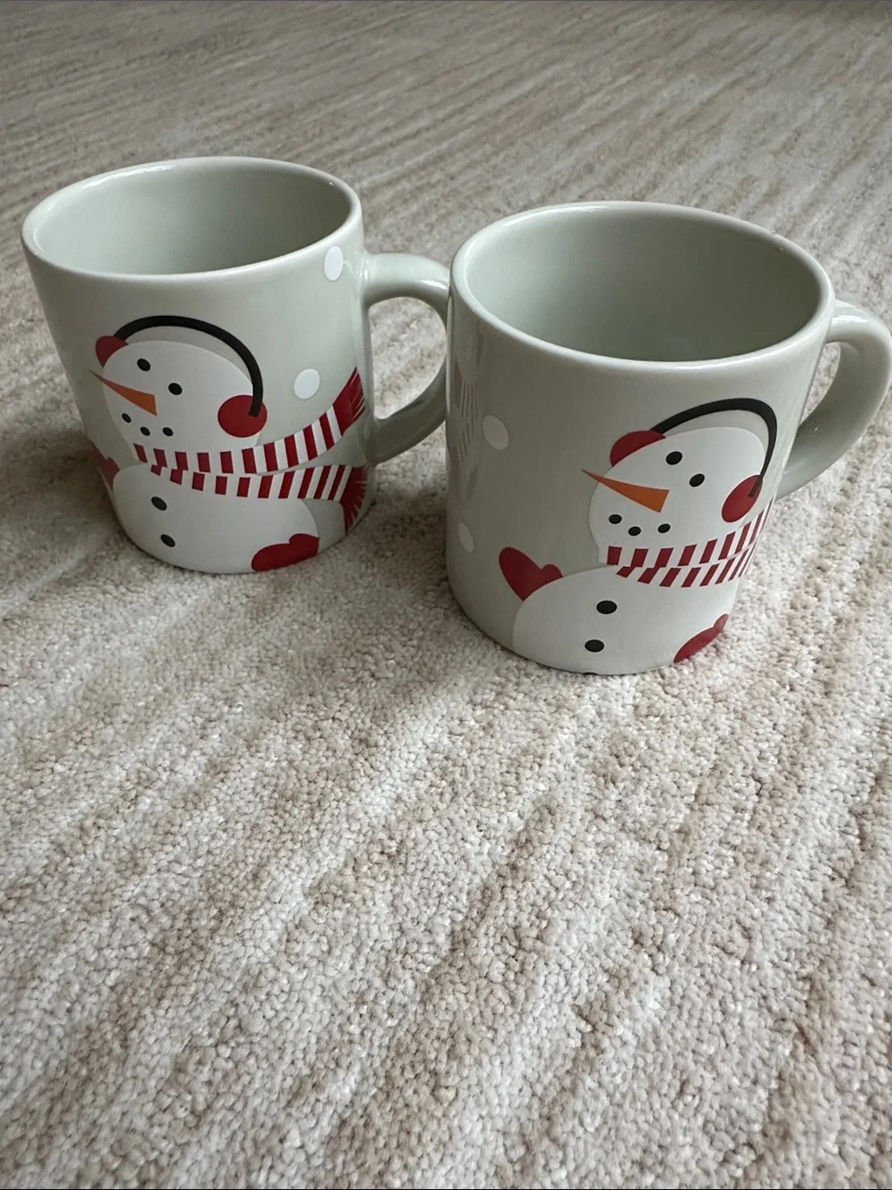 2 Crate & Barrel-Joan Anderson Childs Mug Winter Pine Tree Snowman Holiday